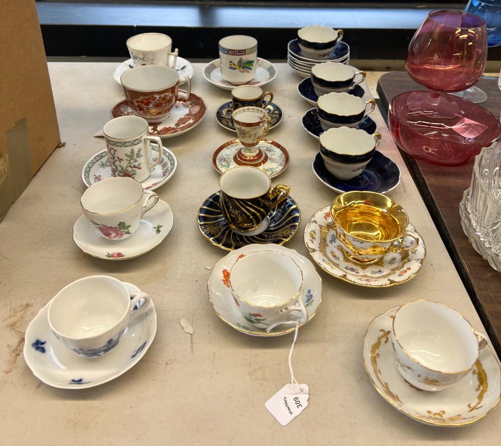 Appraisal: COLLECTION OF PREDOMINANTLY EUROPEAN PORCELAIN TEA AND DEMITASSE CUPS AND