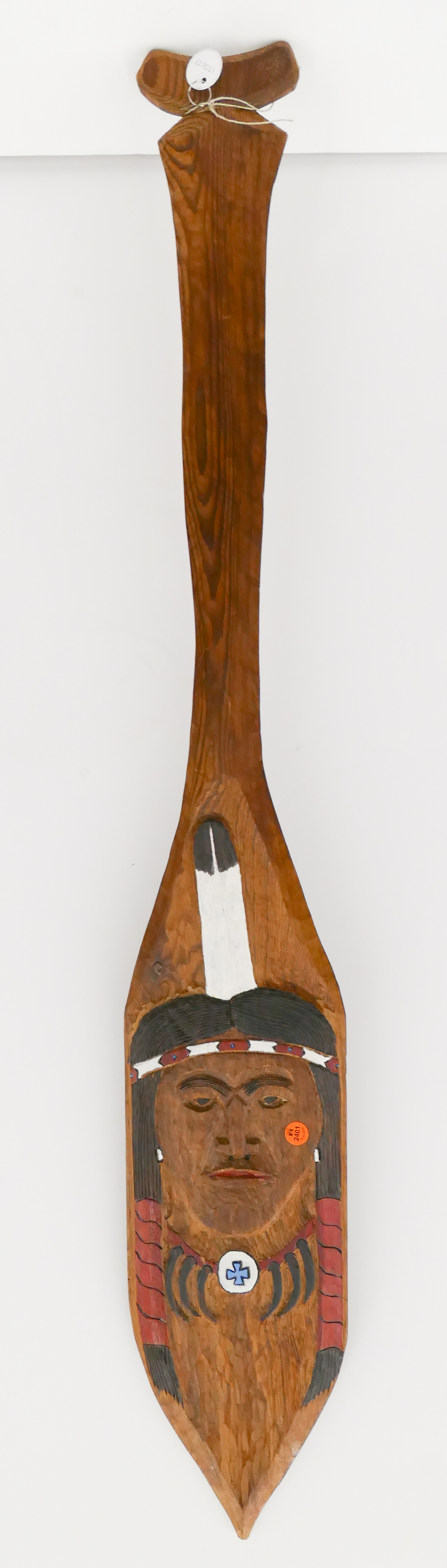 Appraisal: Allan Dorst Carved Cedar Native Paddle- ''