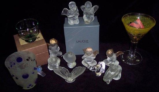 Appraisal: A collection of nine modern Lalique cherubs and sundry decorative