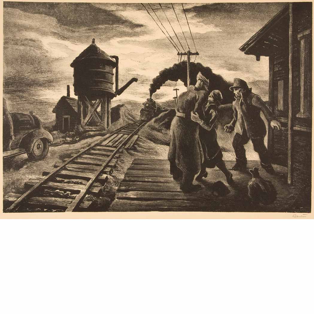 Appraisal: Thomas Hart Benton - MORNING TRAIN FATH Lithograph signed in