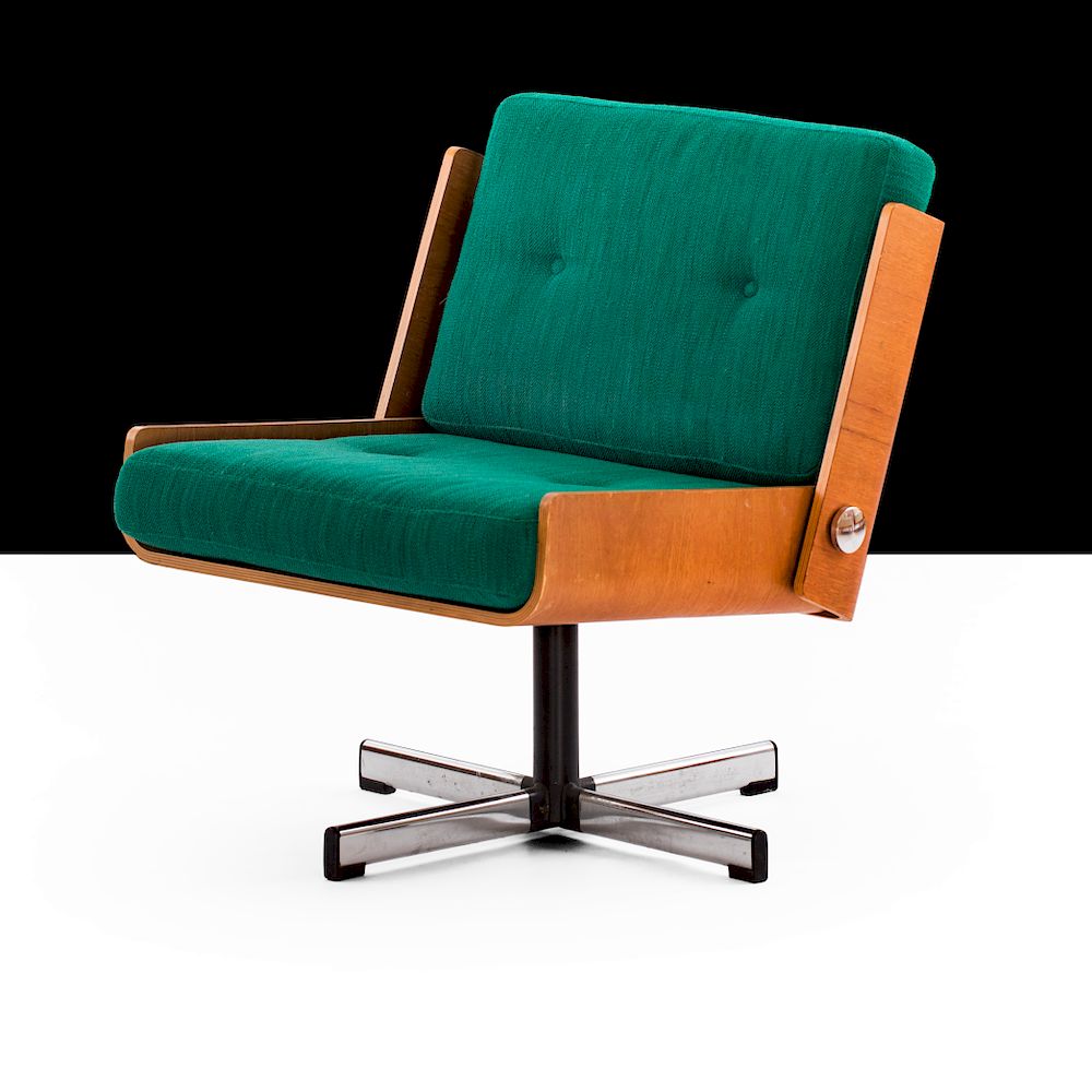 Appraisal: Esko Pajamies Toivo Korhonen Rare beautiful Bonzo swivelling easy-chair designed