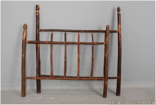 Appraisal: RUSTIC HICKORY FURNITURE CO DBL BED-NO RAILS W x H