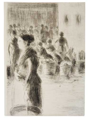 Appraisal: CAMILLE PISSARRO La Bonne faisant son March Drypoint x mm