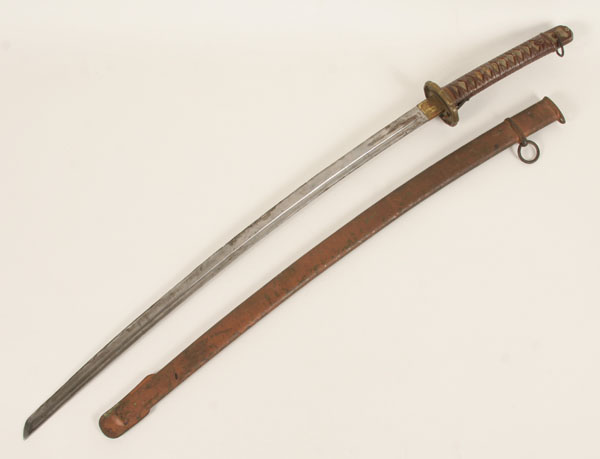 Appraisal: Japanese WWII sergeant's sword with scabbard metal wrapped and embossed