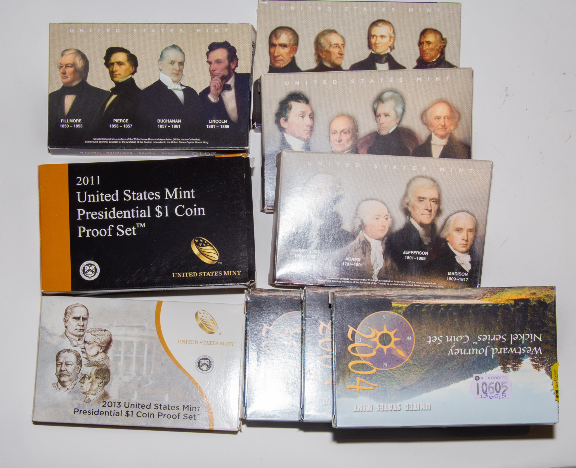 Appraisal: SEVEN PRESIDENTIAL PROOF SETS FOUR WESTWARD JOURNEY C Seven Presidential