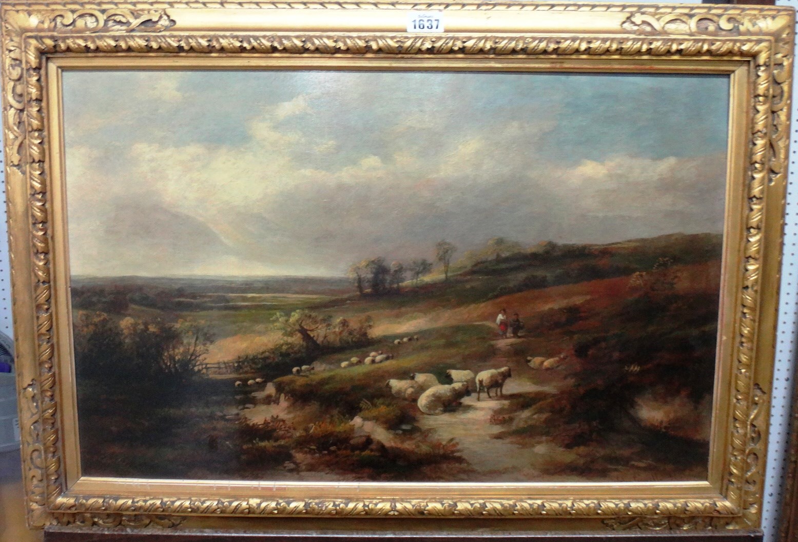 Appraisal: Follower of John Linnell Sheep in a landscape oil on