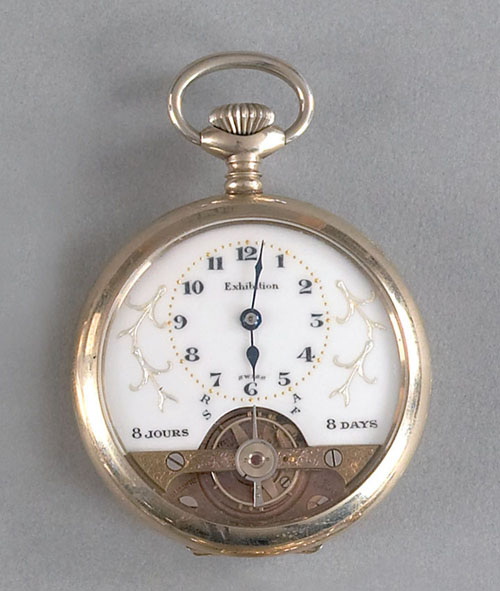 Appraisal: Wyss Freres nickel silver open face pocket watch with exhibition