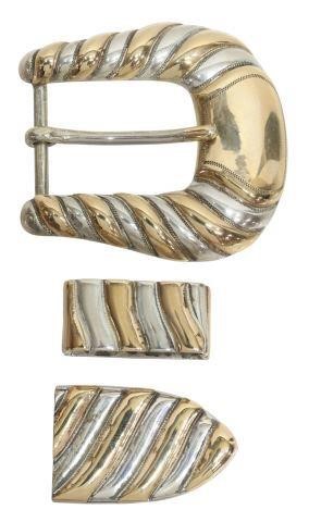 Appraisal: Western sterling silver and kt gold Cheyenne series ranger belt