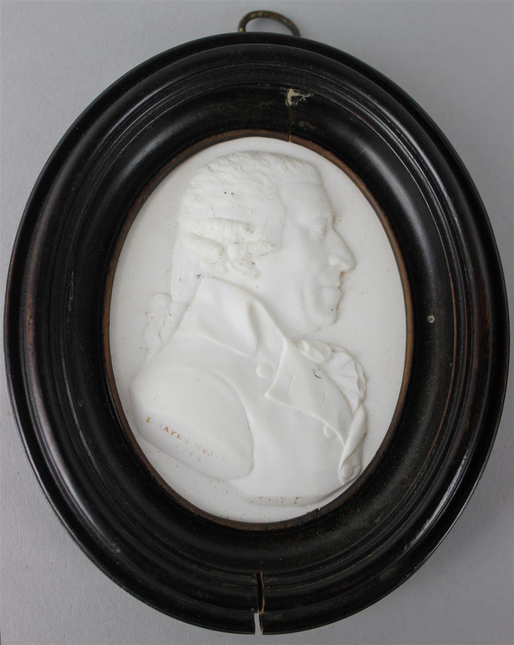 Appraisal: JAMES TASSIE GLASS PASTE PORTRAIT MEDALLION OF JOSEPH HAYDN signed