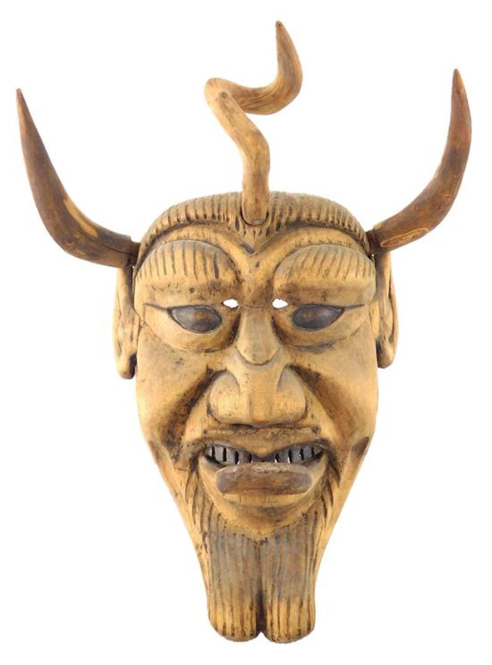 Appraisal: TRIBAL Mexican Devil Mask Mexico th C wood large carved