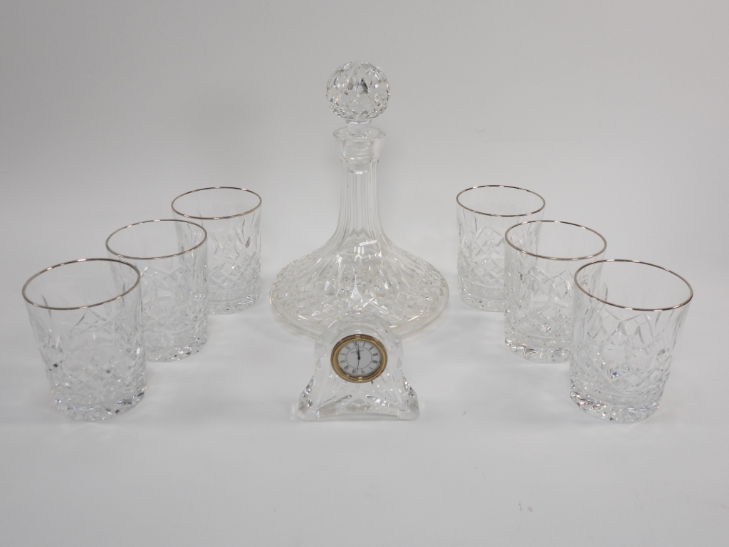 Appraisal: PC WATERFORD LISMORE HIGHBALL DECANTER SET Ireland th CenturyIncludes a