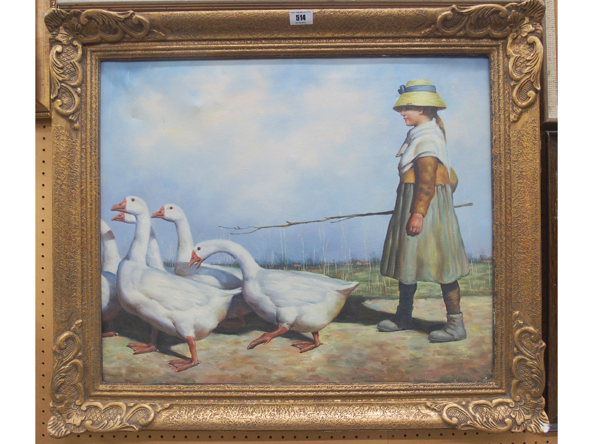 Appraisal: After JAMES GUTHRIE Goose Girl oil on canvas