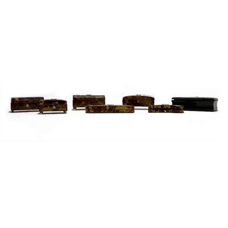 Appraisal: Group of Seven Tortoise Shell Veneered Boxes Estimate -