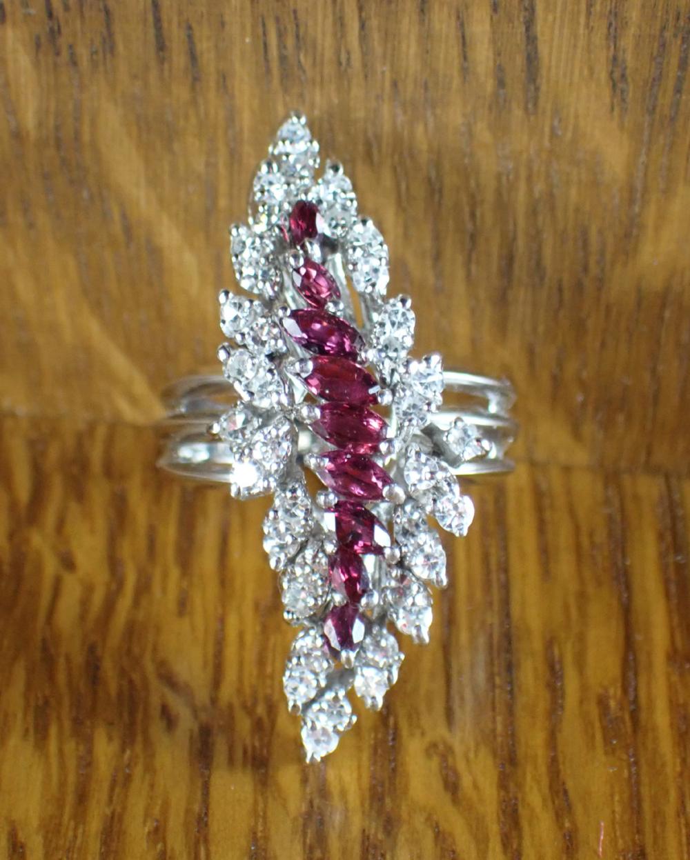 Appraisal: DIAMOND RUBY AND EIGHTEEN KARAT GOLD RING with appraisal The