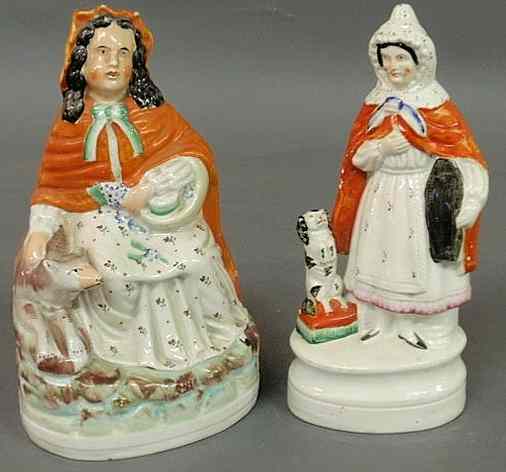 Appraisal: Staffordshire Little Red Riding Hood with wolf h and another