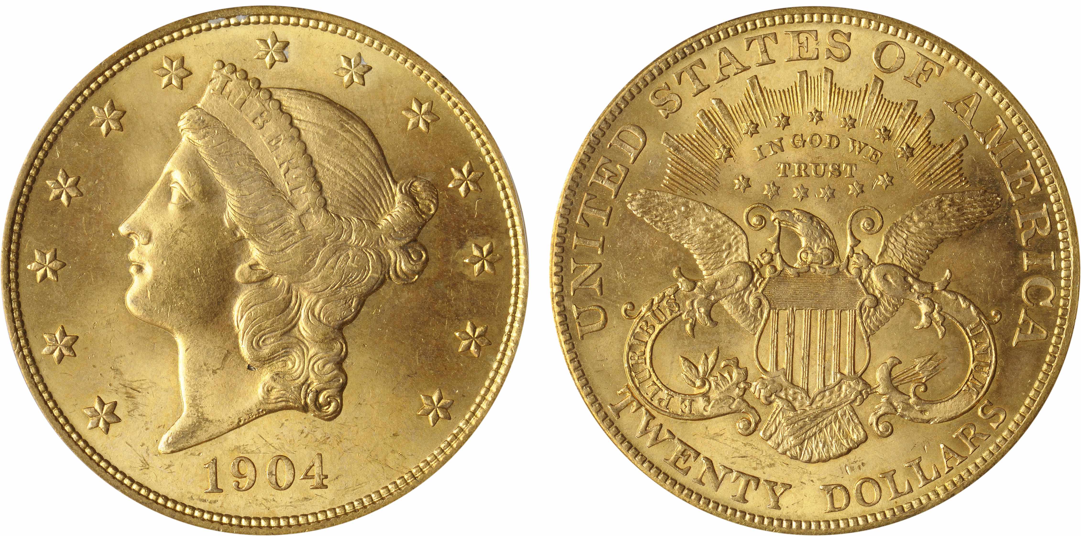 Appraisal: MS PCGS Smooth satiny golden surfaces with honey-gold tinting overall