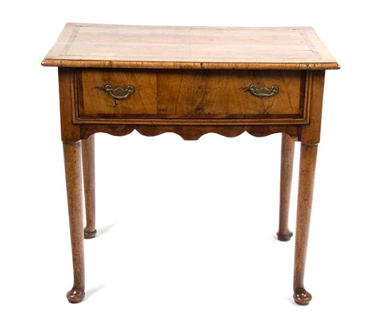 Appraisal: Sale Lot A George II Style Walnut Lowboy th century