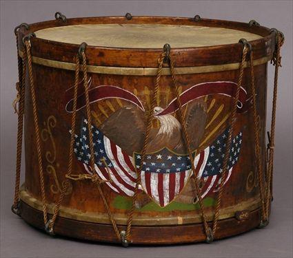 Appraisal: AMERICAN ROPE-TIED BENTWOOD DRUM Inscribed Presented to the th from