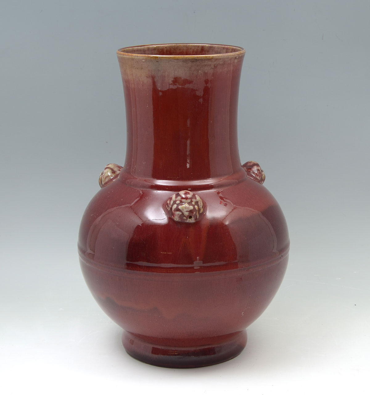 Appraisal: CHINESE RED GLAZED VASE Circa Chinese red glazed vase with