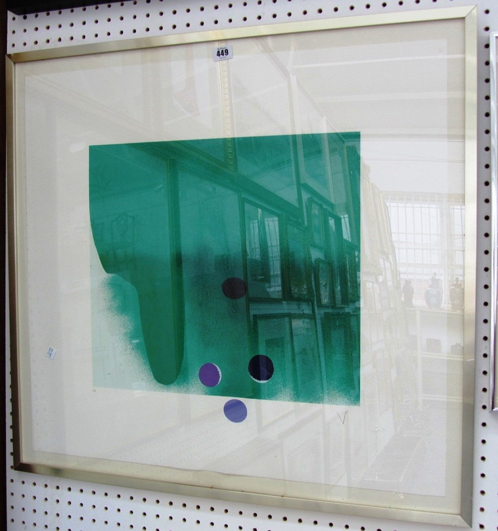 Appraisal: Victor Pasmore - Green darkness screenprint bears initials and numbered