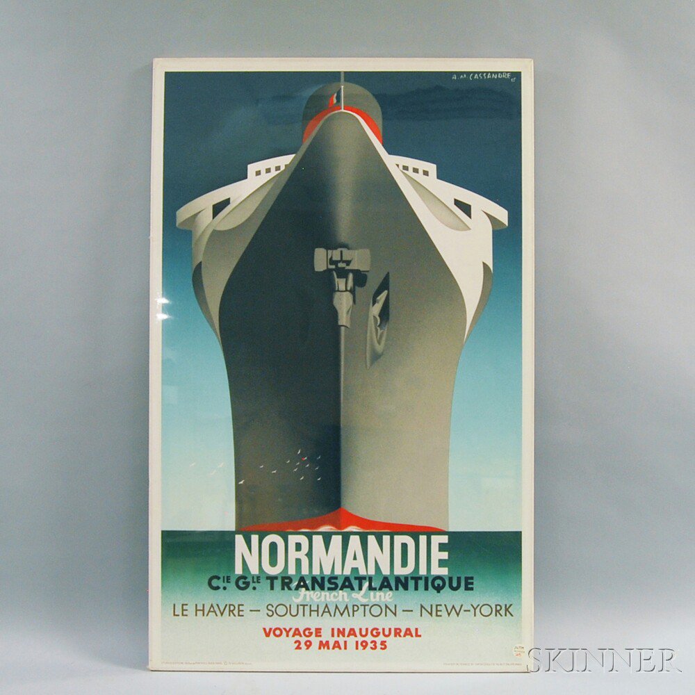 Appraisal: Adolphe Mouron Cassandre French - Normandie Travel Poster reprint from