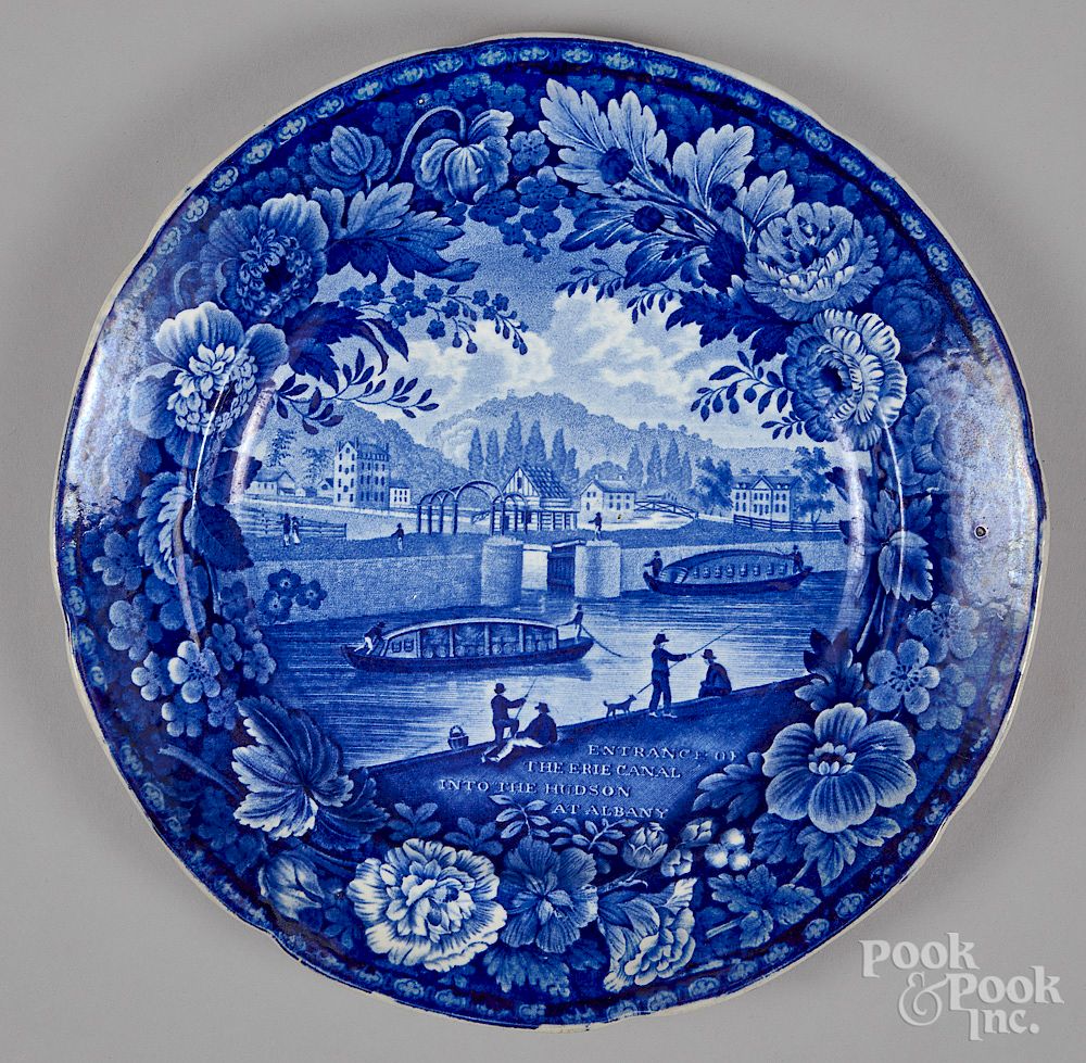 Appraisal: Historical blue Staffordshire plate Historical blue Staffordshire Entrance to the