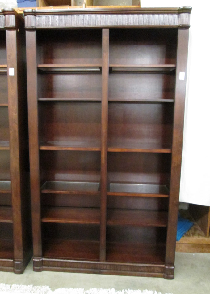 Appraisal: LARGE CONTEMPORARY OPEN-SHELF BOOKCASE divided into upper and lower halves