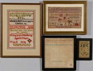 Appraisal: Grouping of Samplers Grouping of needlework samplers st item Framed