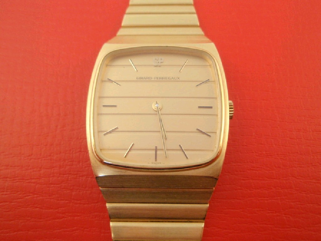 Appraisal: A gentleman's bracelet wristwatch by Girard Perregaux gold plated