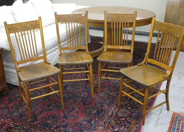 Appraisal: A SET OF FOUR ELMWOOD DINING CHAIRS American late th