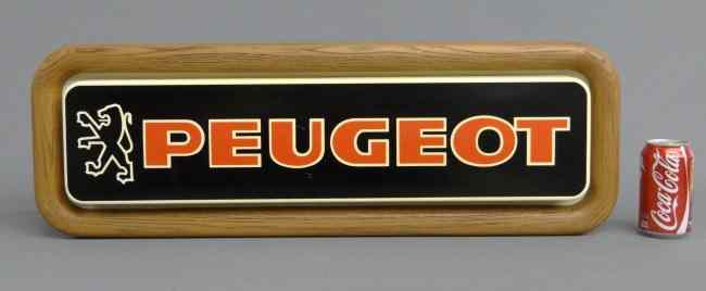 Appraisal: Illuminated ''Peugeot'' bicycle sign one sided Light works '' x