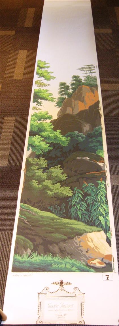 Appraisal: Two Zuber Cie 'Scenic America' woodblock wallpaper panels th century