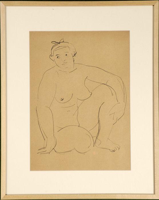 Appraisal: Concetta Maria Scaravaglione American - Nude Ink on paper unsigned