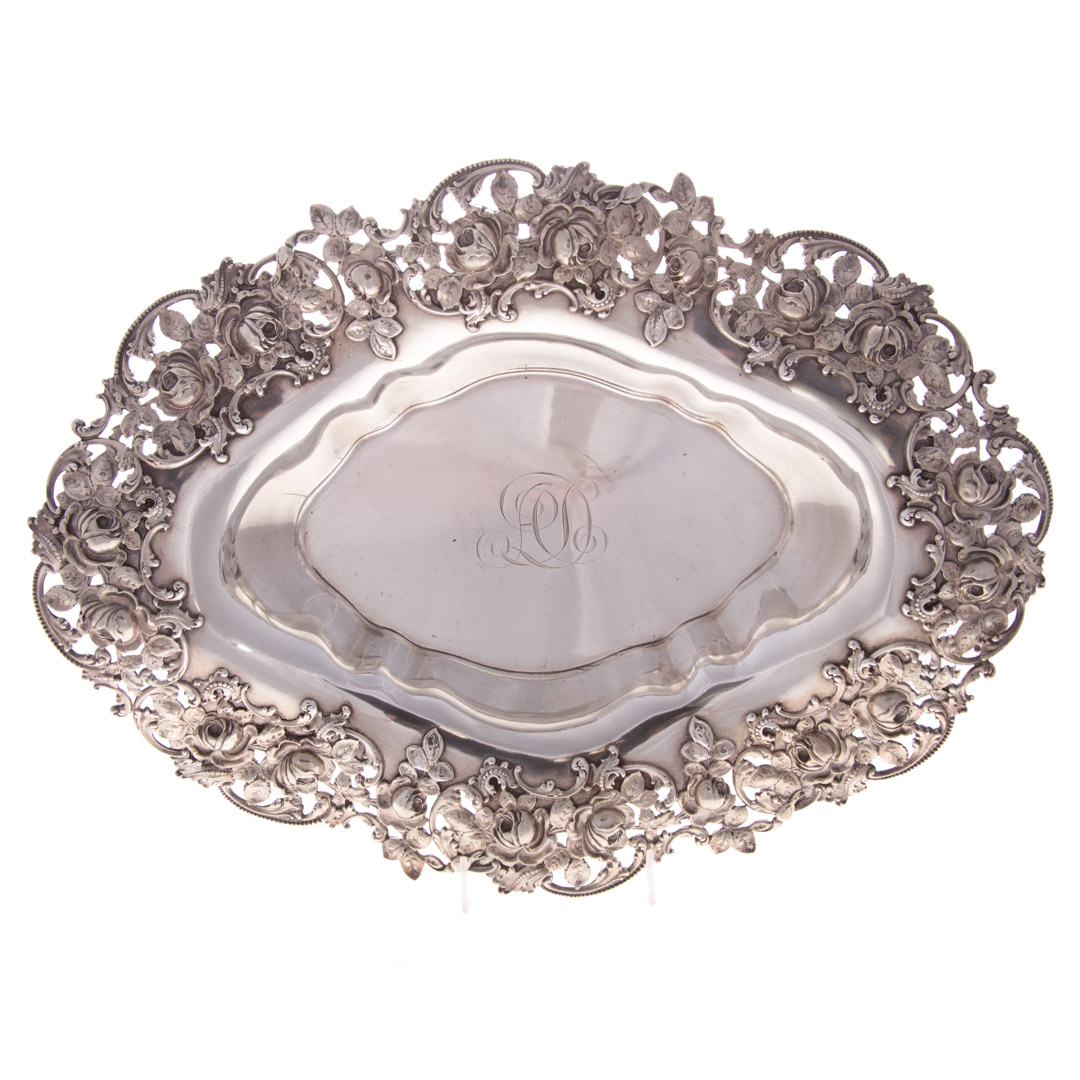 Appraisal: Reed Barton sterling silver oval center bowl with applied floral