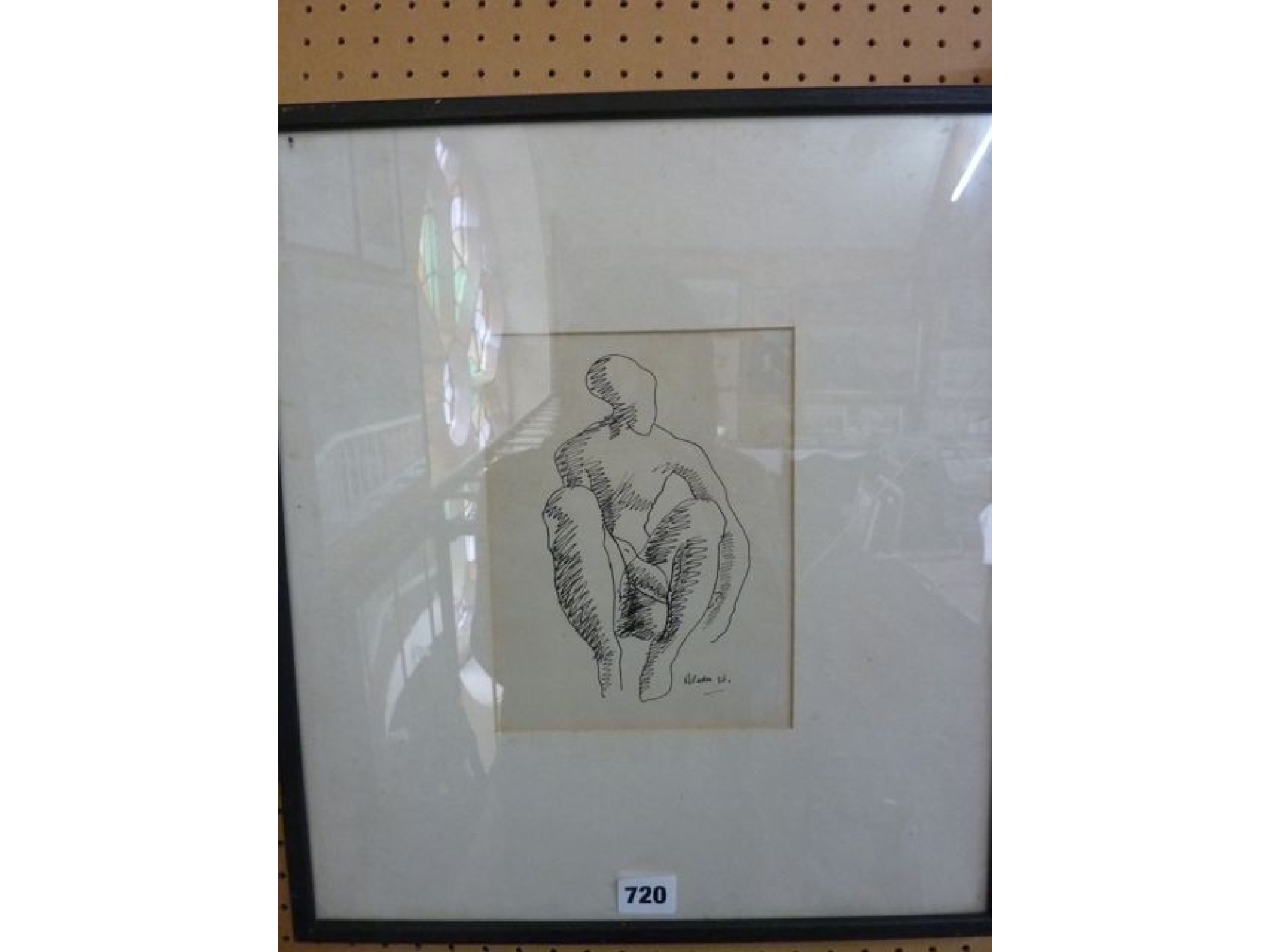 Appraisal: A th century ink study of a seated male character