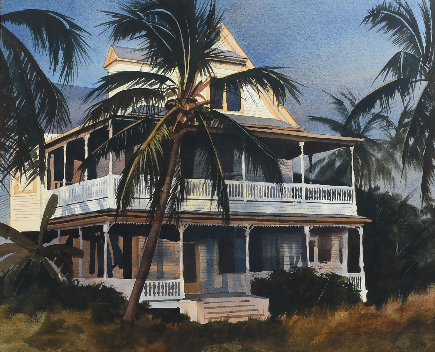 Appraisal: ROGERS Steve American th st Century Florida's Southernmost House Watercolor