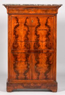 Appraisal: French Mahogany Secretaire Abattant Empire Style Diminutive French Empire secretaire