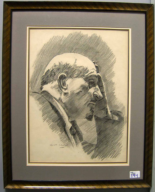 Appraisal: Joseph Chabot American th c charcoal portrait of a gentleman