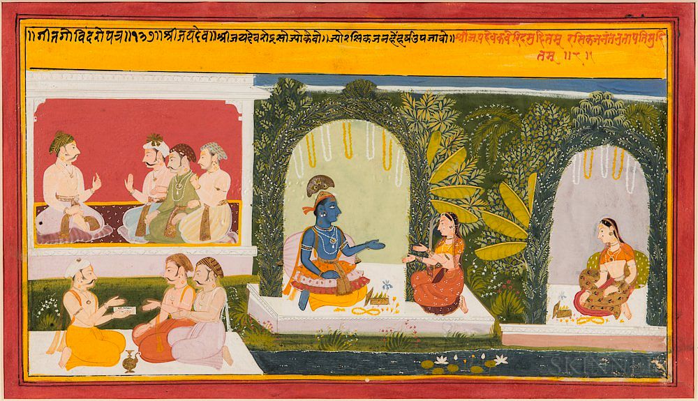 Appraisal: Painting of a Scene from a Gita Govinda Painting of