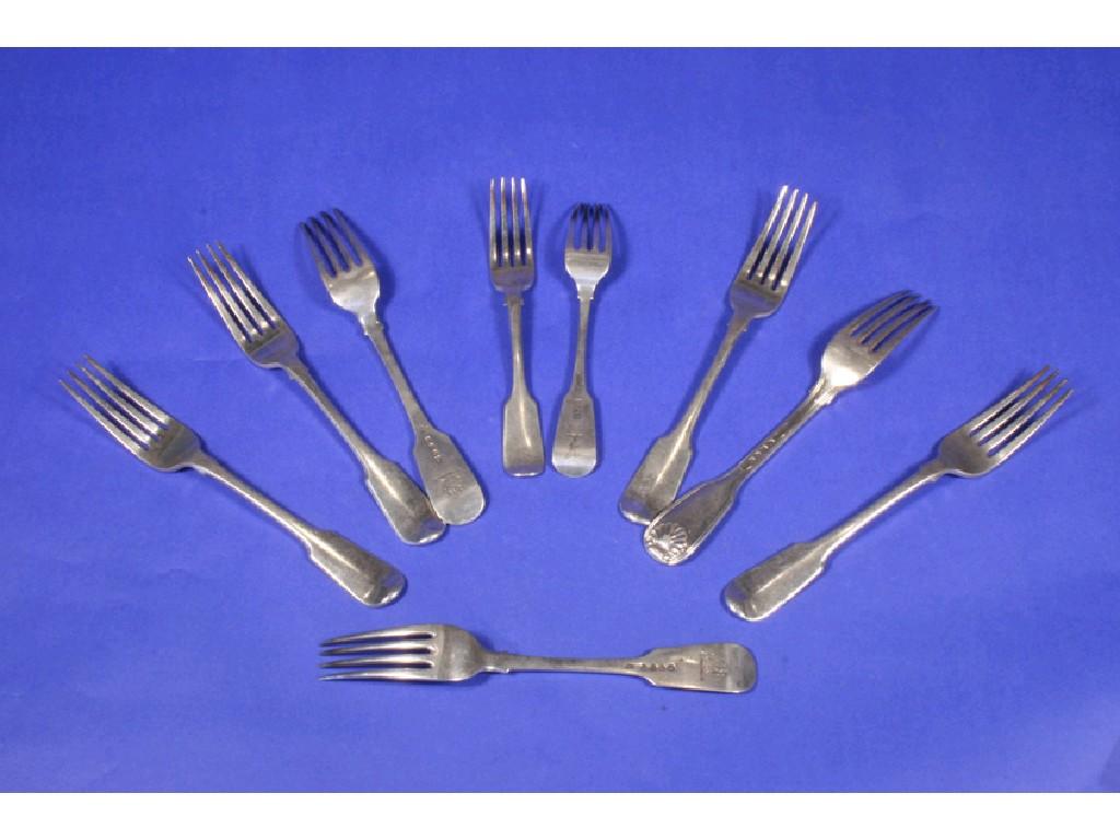 Appraisal: A SET OF SIX GEORGE IV TABLE FORKS of fiddle