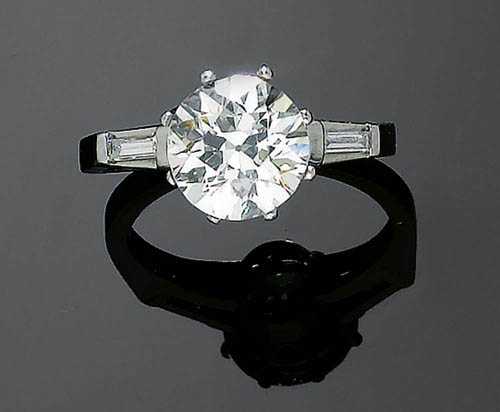 Appraisal: BRILLIANT-CUT DIAMOND RING ca White gold Classic solitaire model the