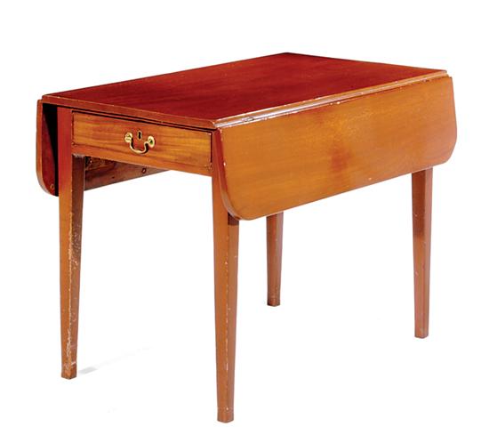 Appraisal: Southern Federal mahogany Pembroke table circa rectangular top with D-shaped