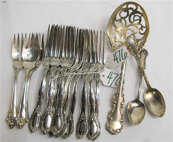 Appraisal: EIGHTEEN STERLING SILVER ITEMS dinner forks Gorham Old Colony pattern