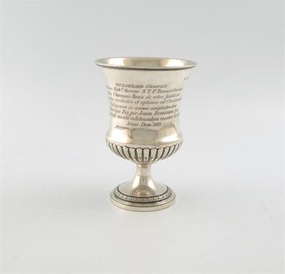 Appraisal: A George III presentation silver goblet maker's mark worn London