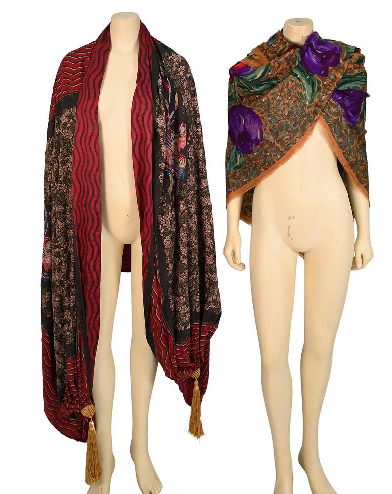 Appraisal: Two Piece Lot to include Emanuel Ungaro Silk Asian Theme