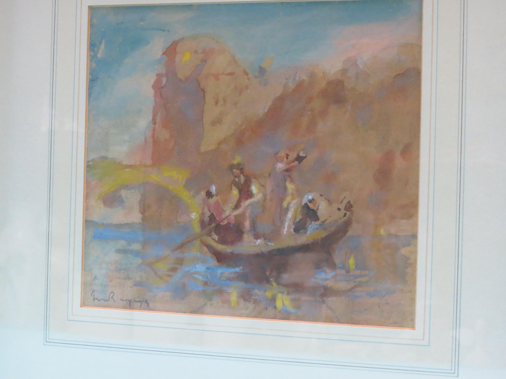 Appraisal: Sir Frank Brangwyn - - watercolour Venetian scene with gondola