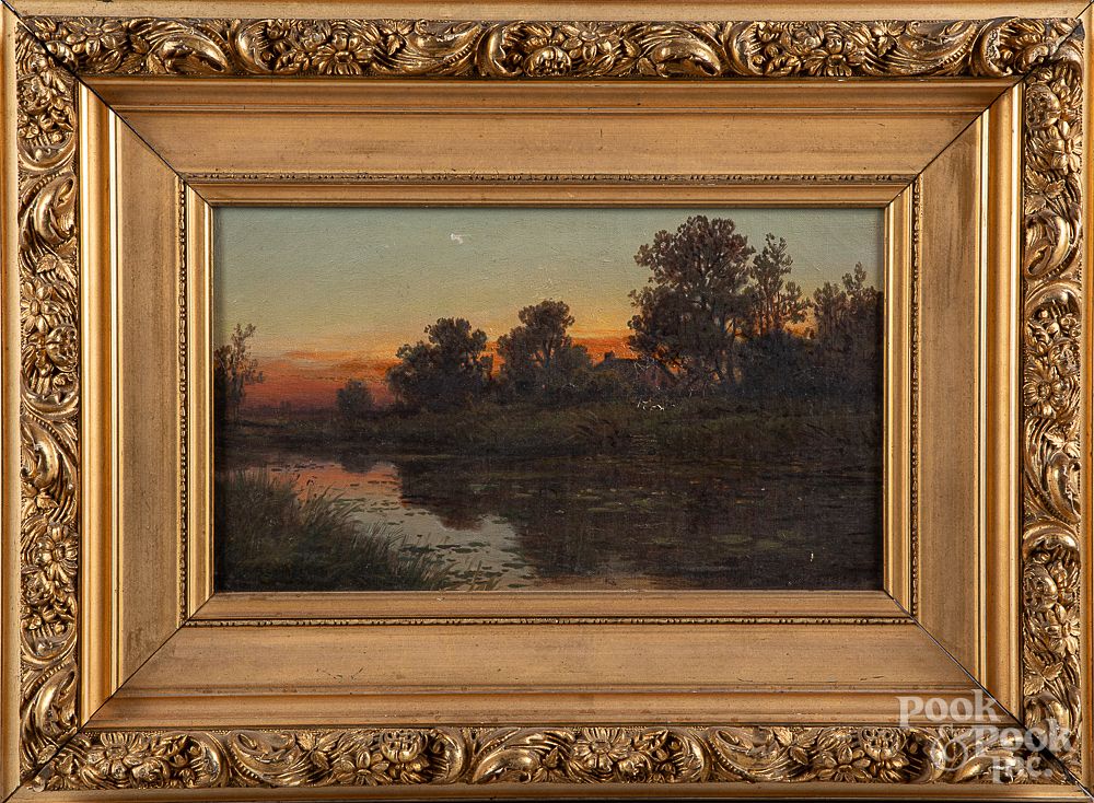 Appraisal: Charles Grant Beauregard oil on canvas sunset Charles Grant Beauregard