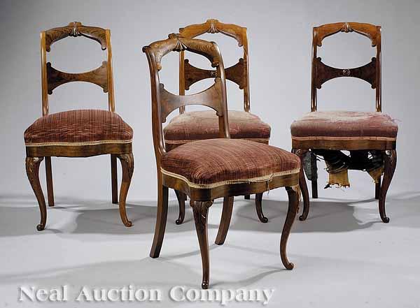 Appraisal: A Group of Four American Late Classical Rosewood Grained Chairs