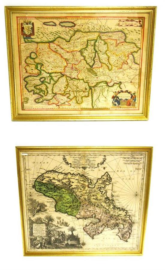 Appraisal: MAPS two early pieces Comitatus Burgundiae ou la Franche Comt