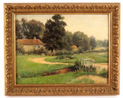 Appraisal: English School Stanmore inscribed and dated Aug verso oil on